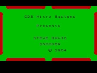 Steve Davis Snooker title screen for ZX Spectrum